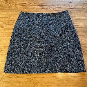 LOFT outlet tweed A-line skirt blue black white professional career workwear 8